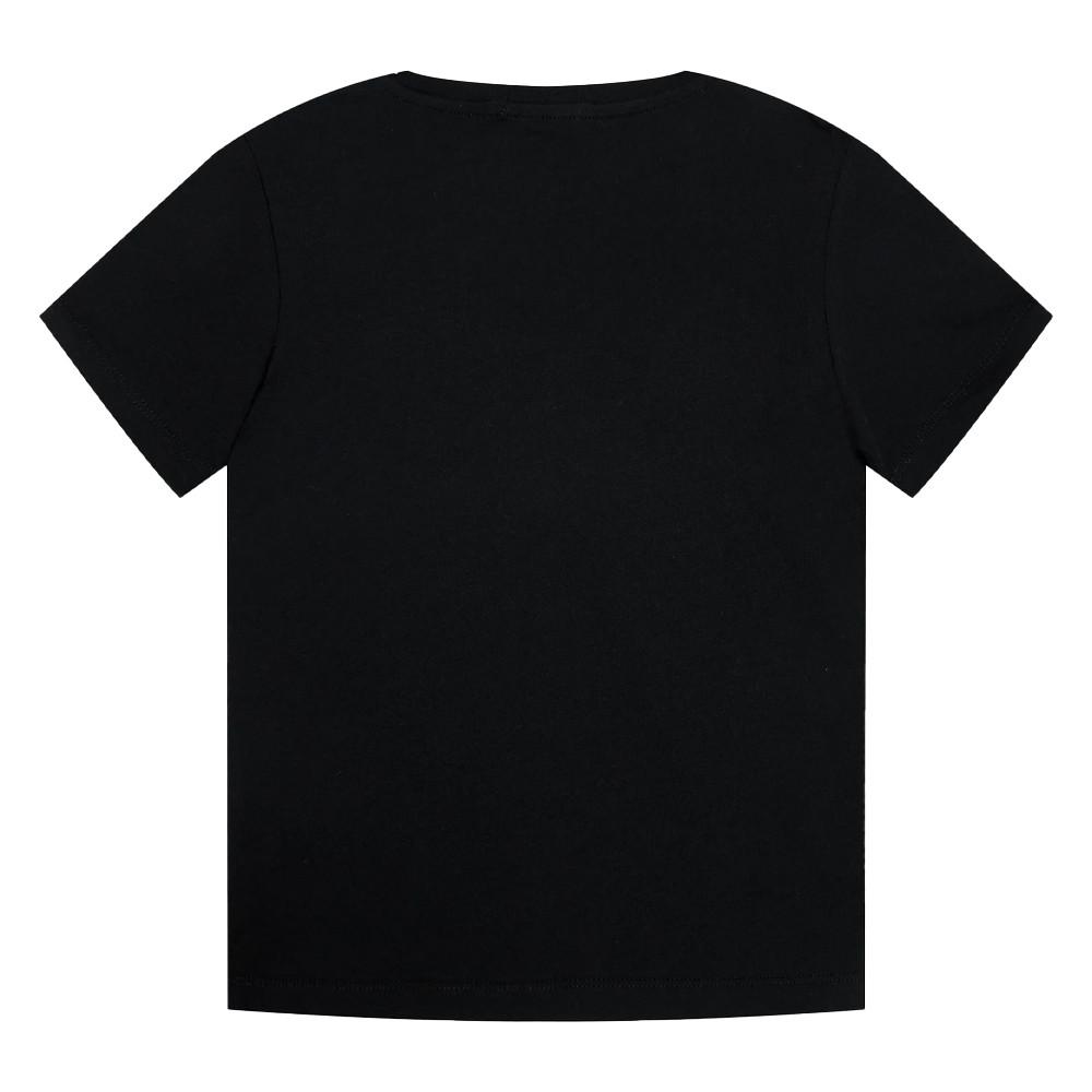 T-shirt Noir Garçon Calvin Klein Jeans Chest vue 2