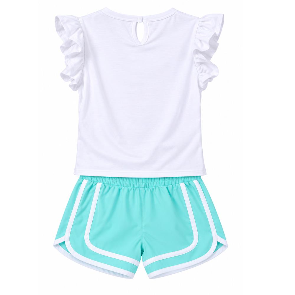 Ensemble Blanc/Turquoise Fille Champion C414ST888 vue 2