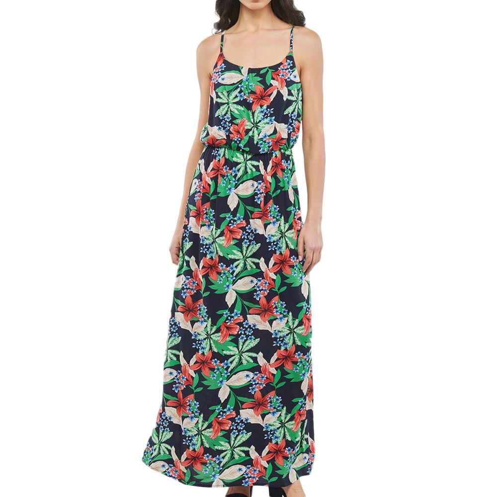Robe Longue Marine à fleurs Femme Only Nova pas cher