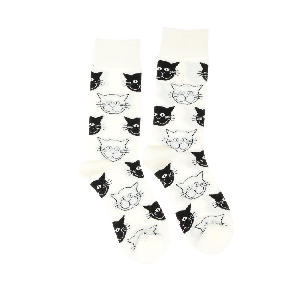 Chaussettes Blanc/Noires Mixte Stella Green Chatons pas cher
