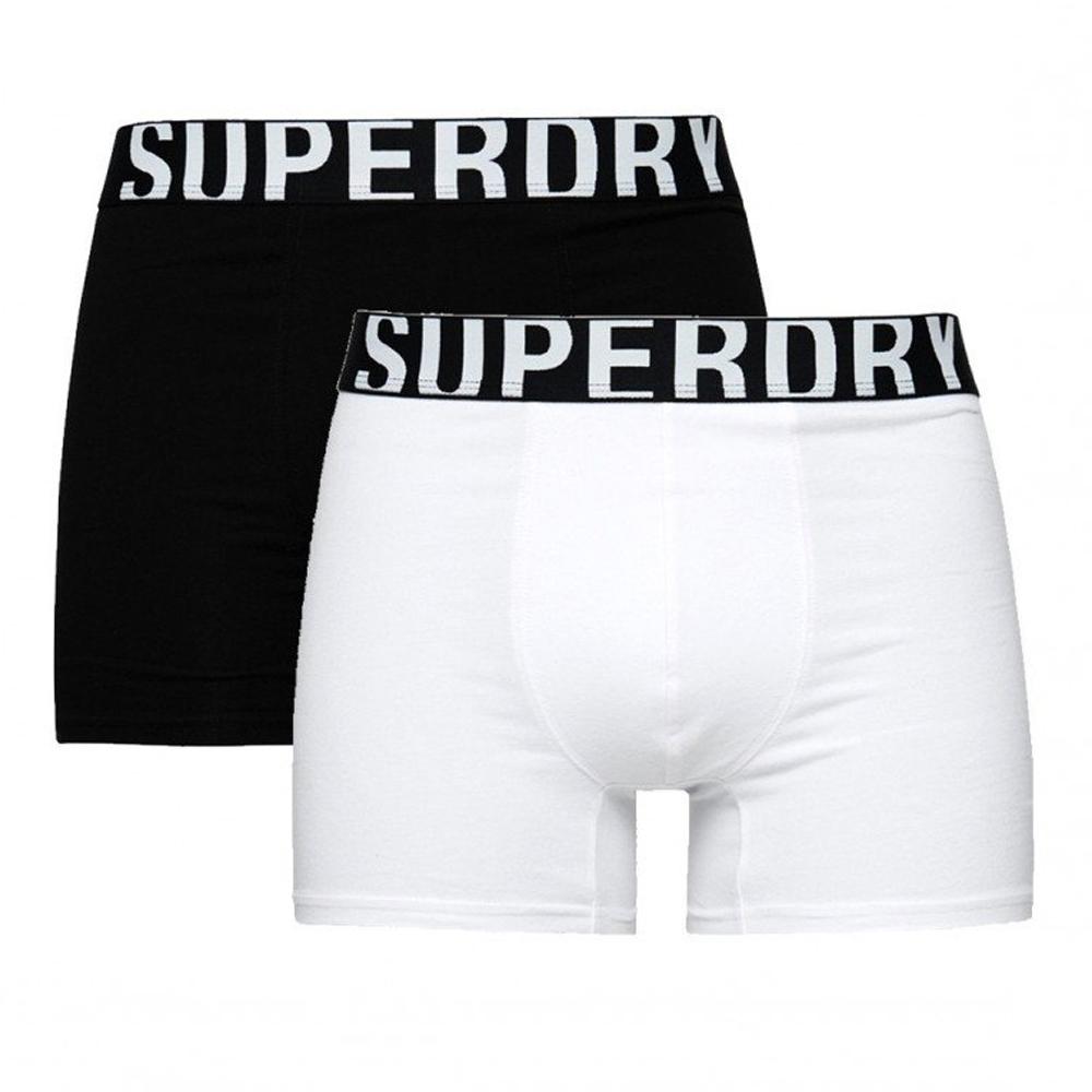 Lot x2 Boxers Noir/Blanc Homme Superdry pas cher