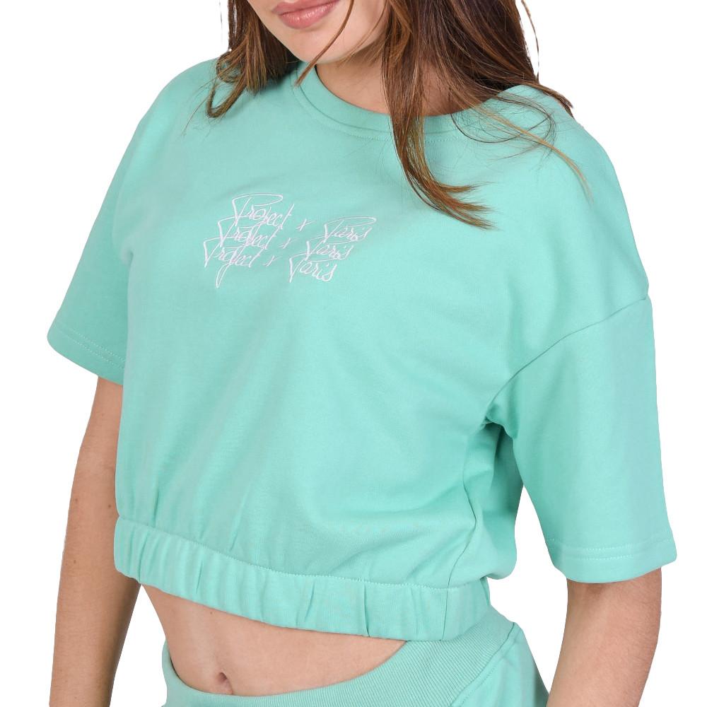 T-shirt Turquoise Femme Projet X Paris Triple Logo pas cher