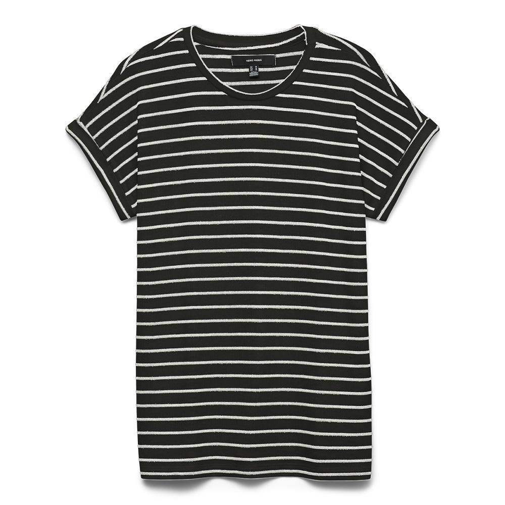 T-Shirt Rayure Noir Femme Vero Moda Brianna 10291353 pas cher