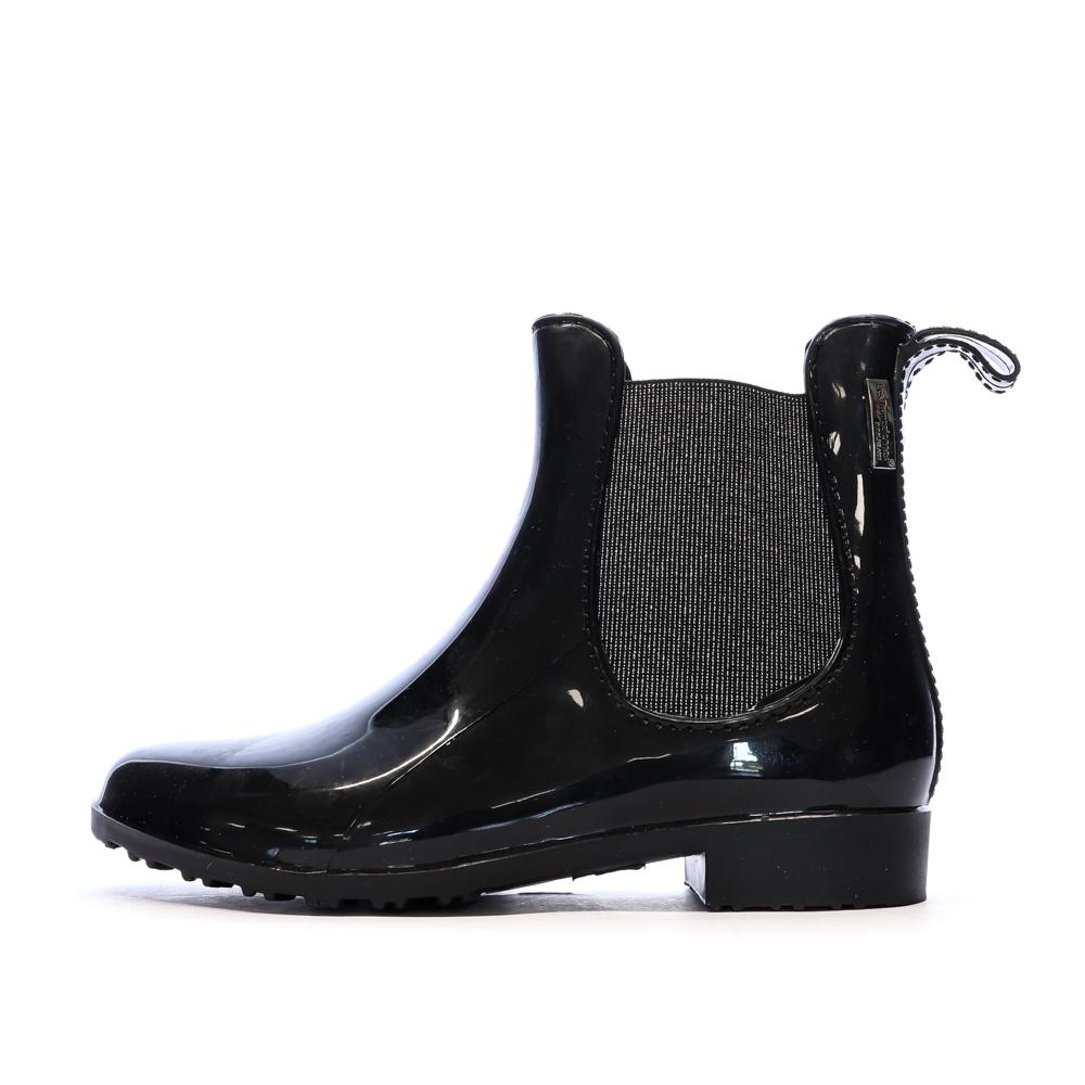 Bottine de Pluie Noir/Argenté Femme Les Tropéziennes Rainboo pas cher