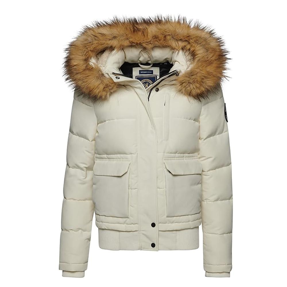 Doudoune Blanc Femme Superdry Everest pas cher