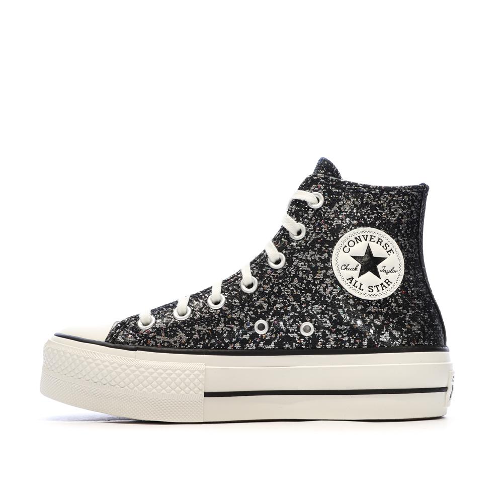 Baskets Grises Foncées Femme Converse Chuck Taylor All Star Glitter pas cher