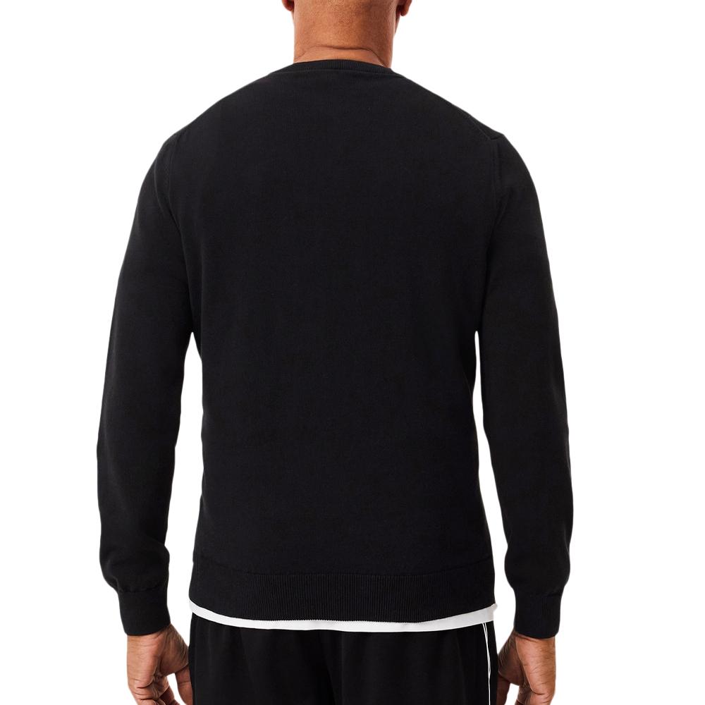 Pull Noir Homme Lacoste AH2183 vue 2