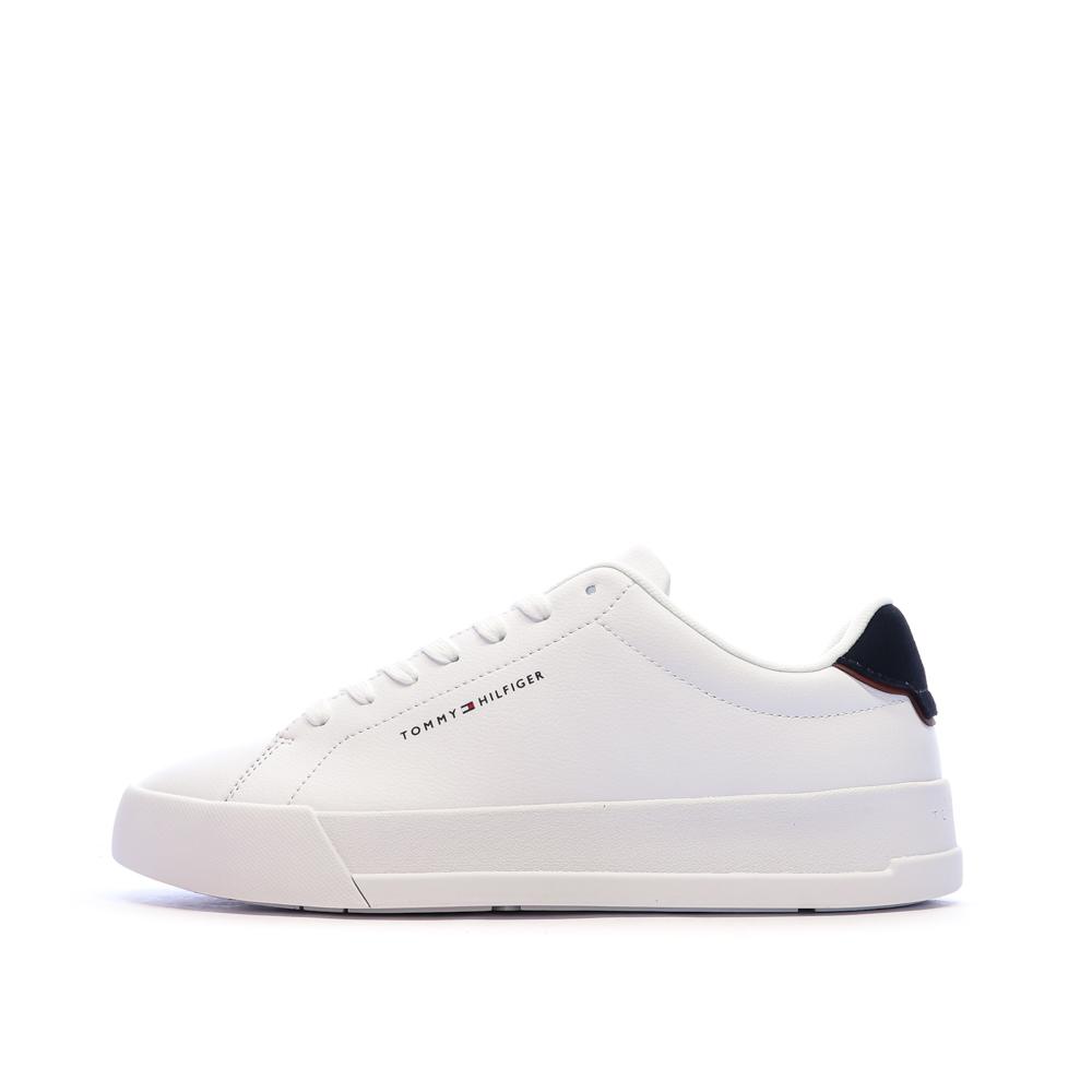 Baskets Blanches Homme Tommy Hilfiger Court pas cher