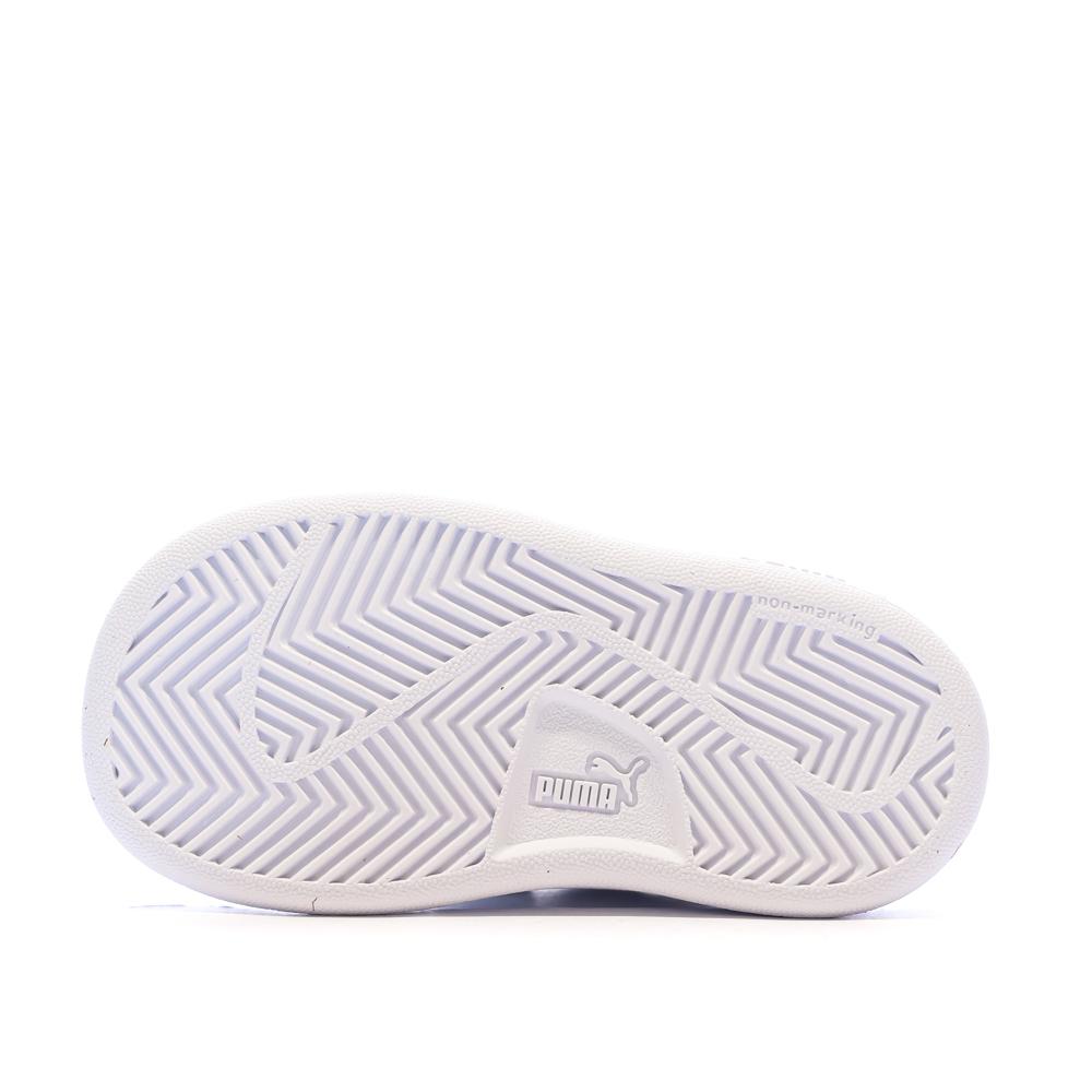 Baskets Blanches Fille Puma Smash 3.0 Holo vue 5