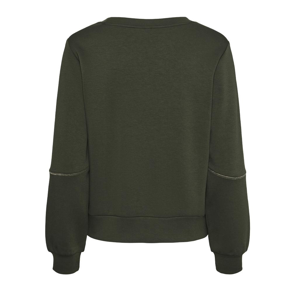 Sweat Kaki Femme Pieces Niva vue 2