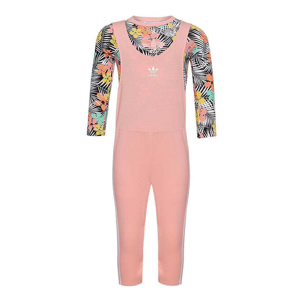 Combinaison Rose/Fleurs Fille Adidas Jumpsuit pas cher