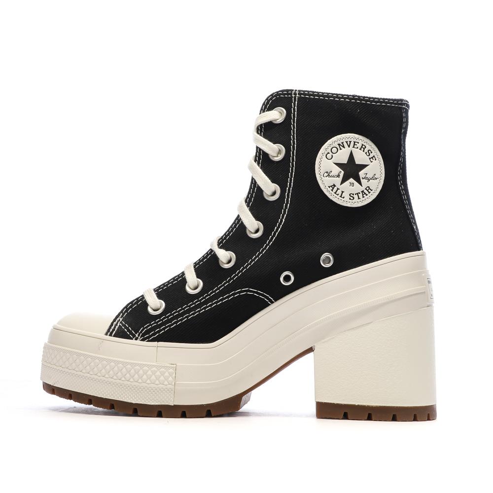Baskets Noire/Blanche Femme Converse De Luxe Heel pas cher
