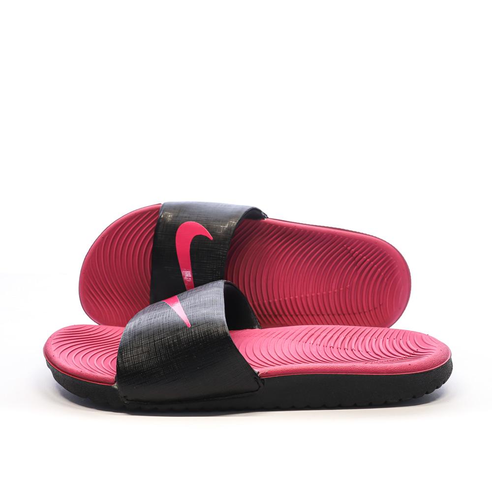 Claquettes Noires/Roses Fille Nike Kawa Slide pas cher