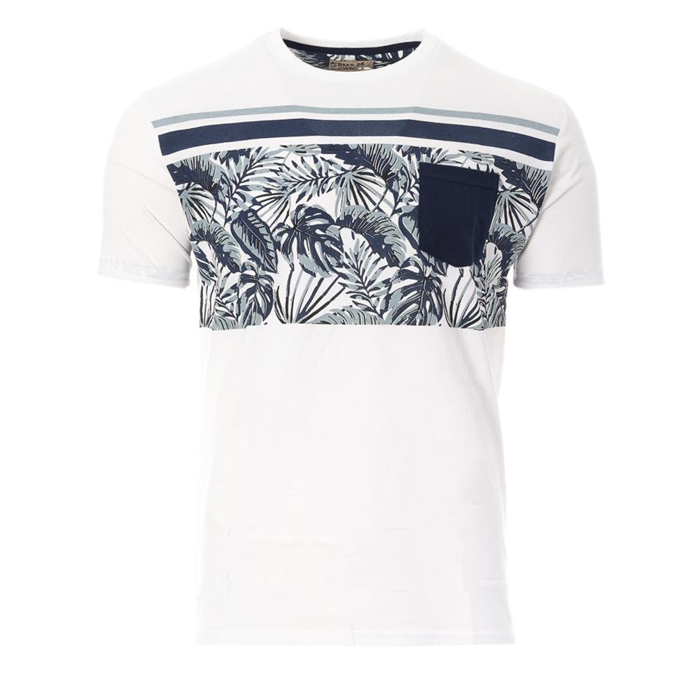 T-shirt Blanc/Marine Homme RMS26 Jungle pas cher