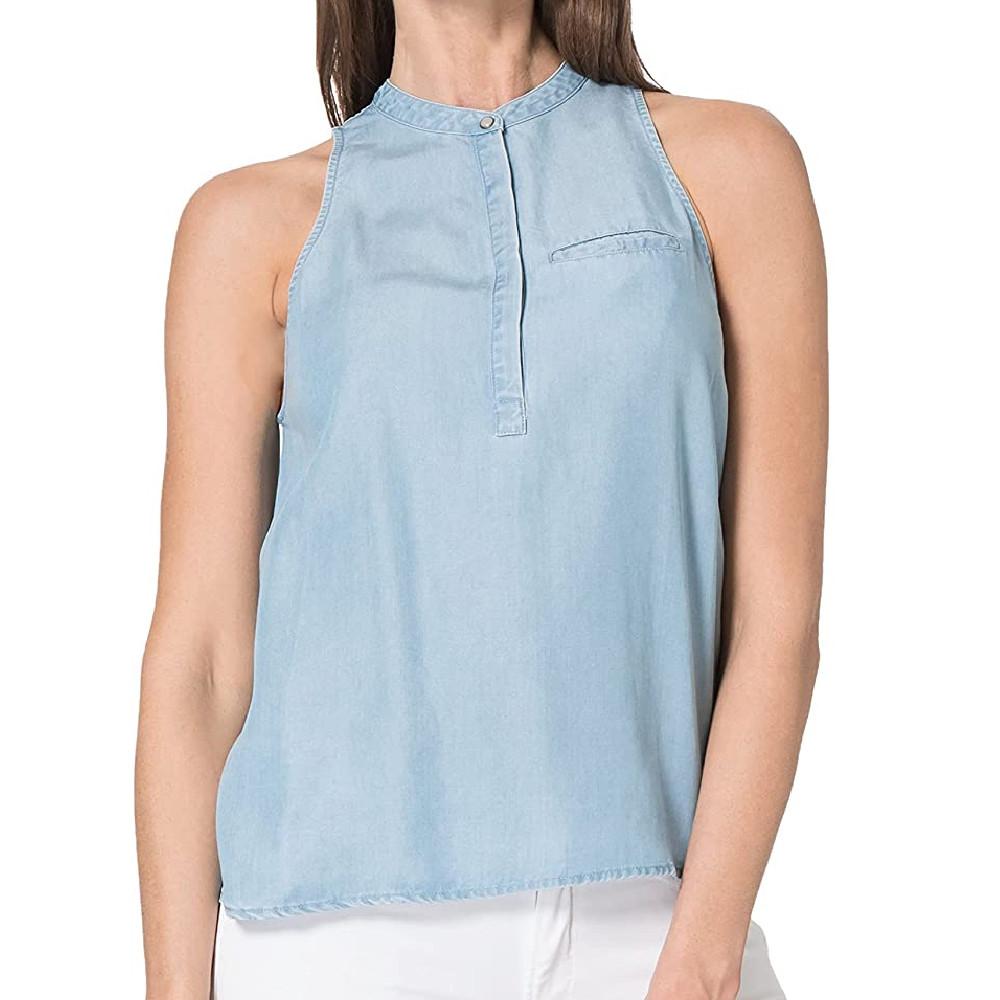 Blouse sans manches Bleu Femme Superdry Tencel pas cher