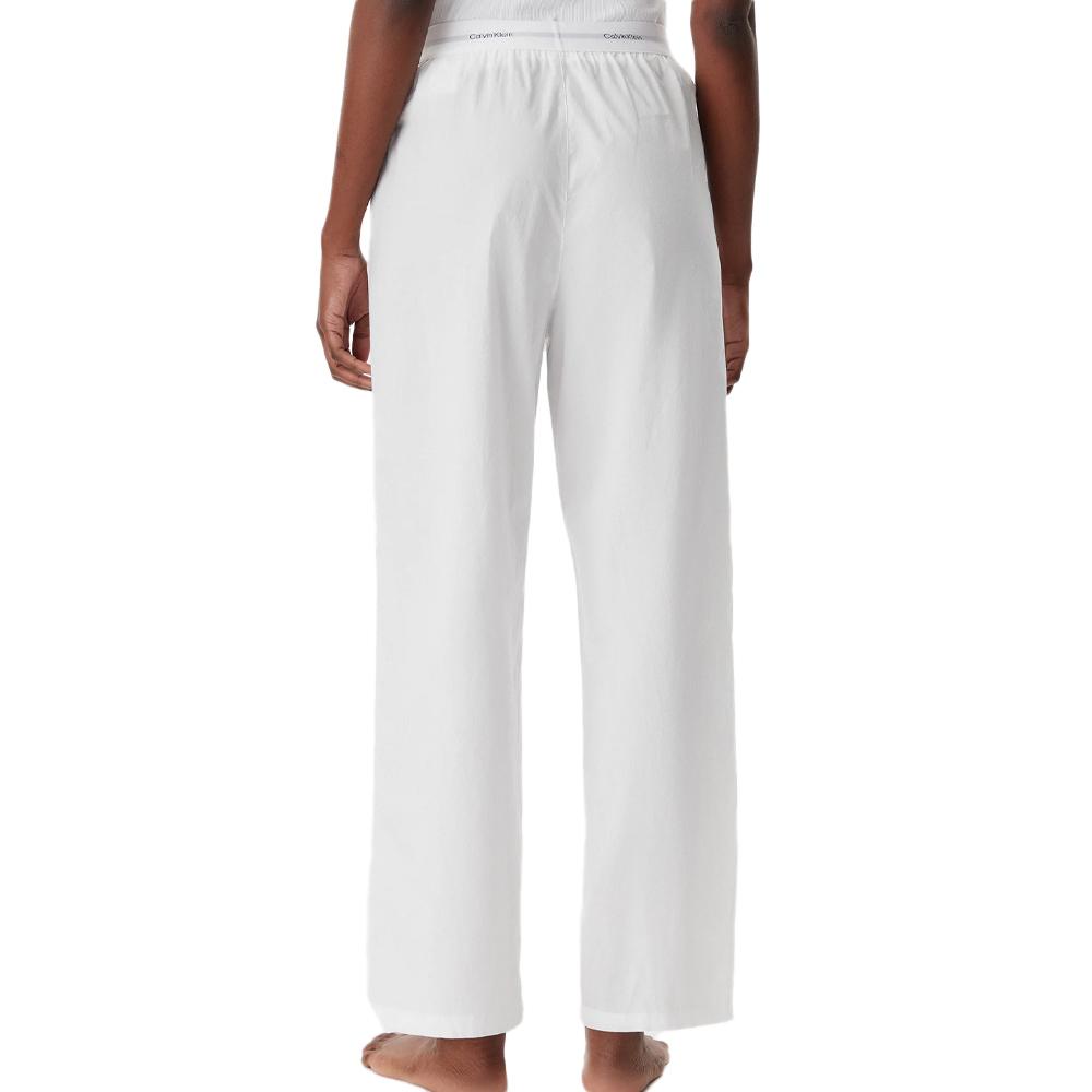 Pantalon de Nuit Blanc Femme Calvin Klein Jeans Logo Poplin vue 2