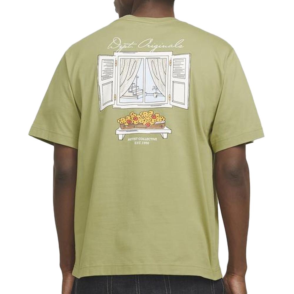 T-shirt Vert Homme Jack & Jones Rislington vue 2