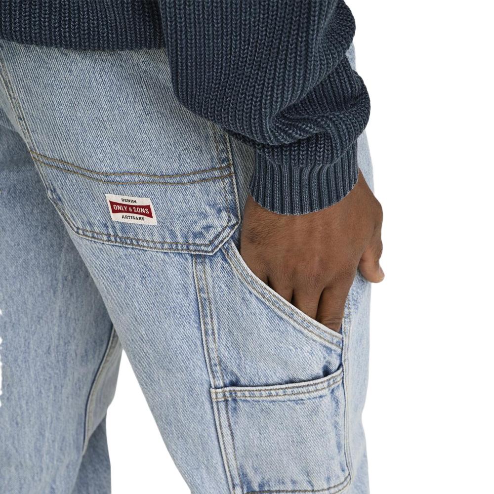 Jean Bleu Clair Homme Only & Sons edge Straight vue 3
