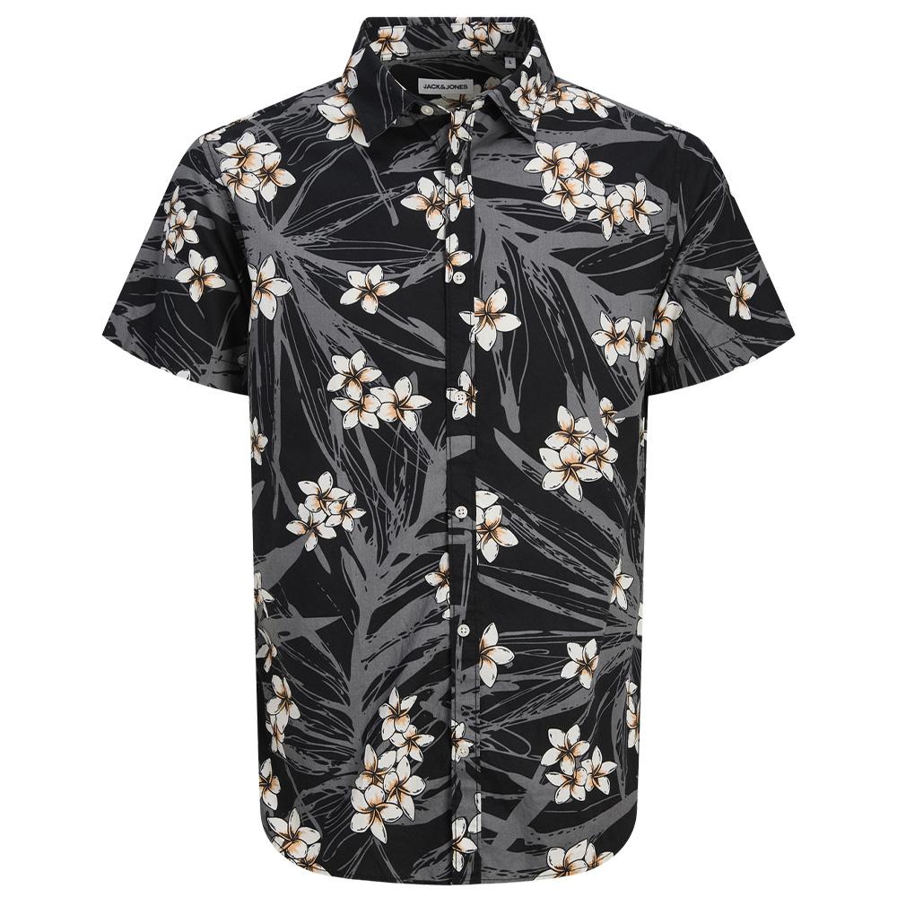 Chemise Noire/Blanc/Orange Homme Jack & Jones Hawaii vue 3
