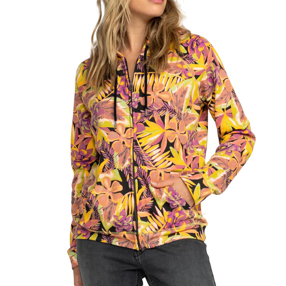 Sweat Noir/Orange Femme Roxy Divedeephoodie pas cher