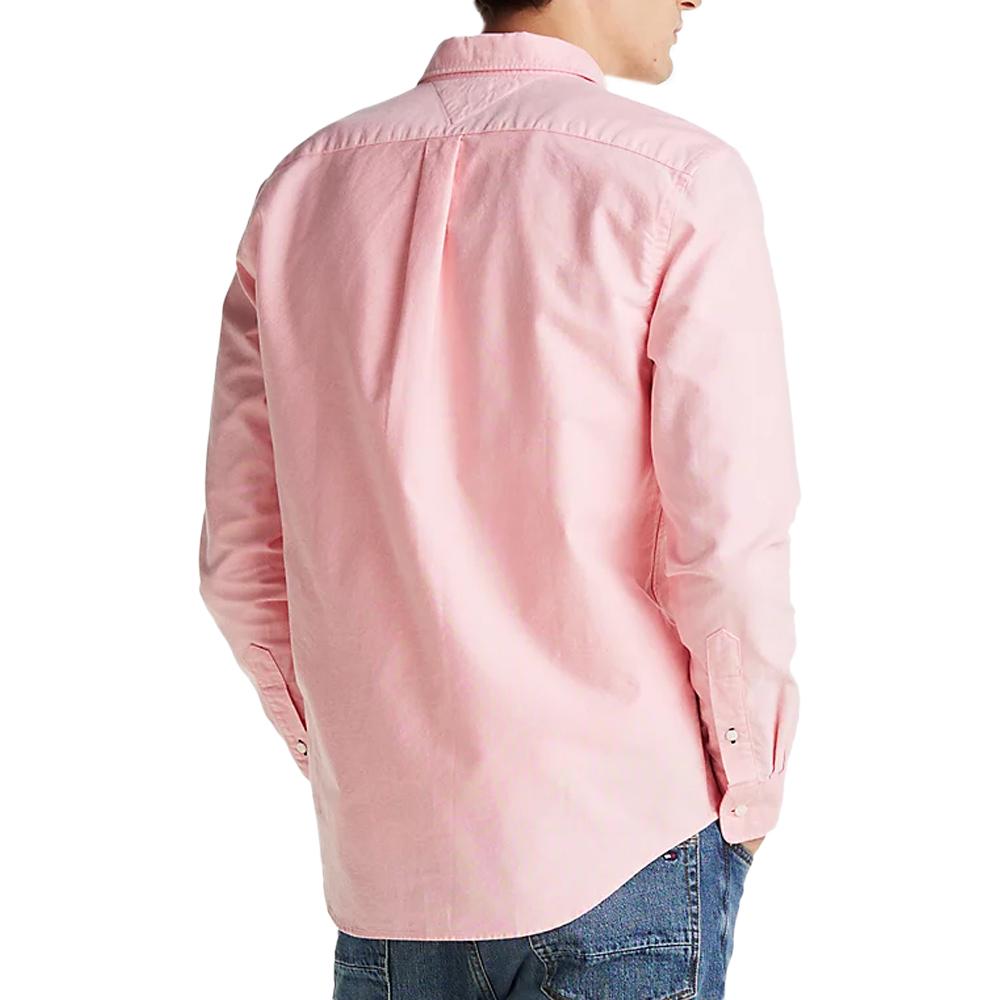 Chemise Rose Homme Tommy Jeans Slim Stretch Oxford vue 2