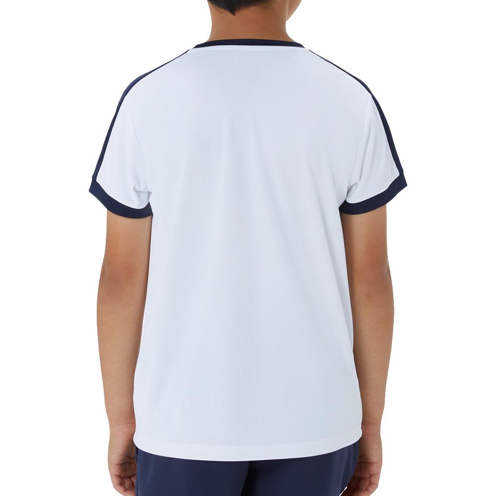 T-Shirt Blanc/Marine Garçon Asics 2044A044 vue 2