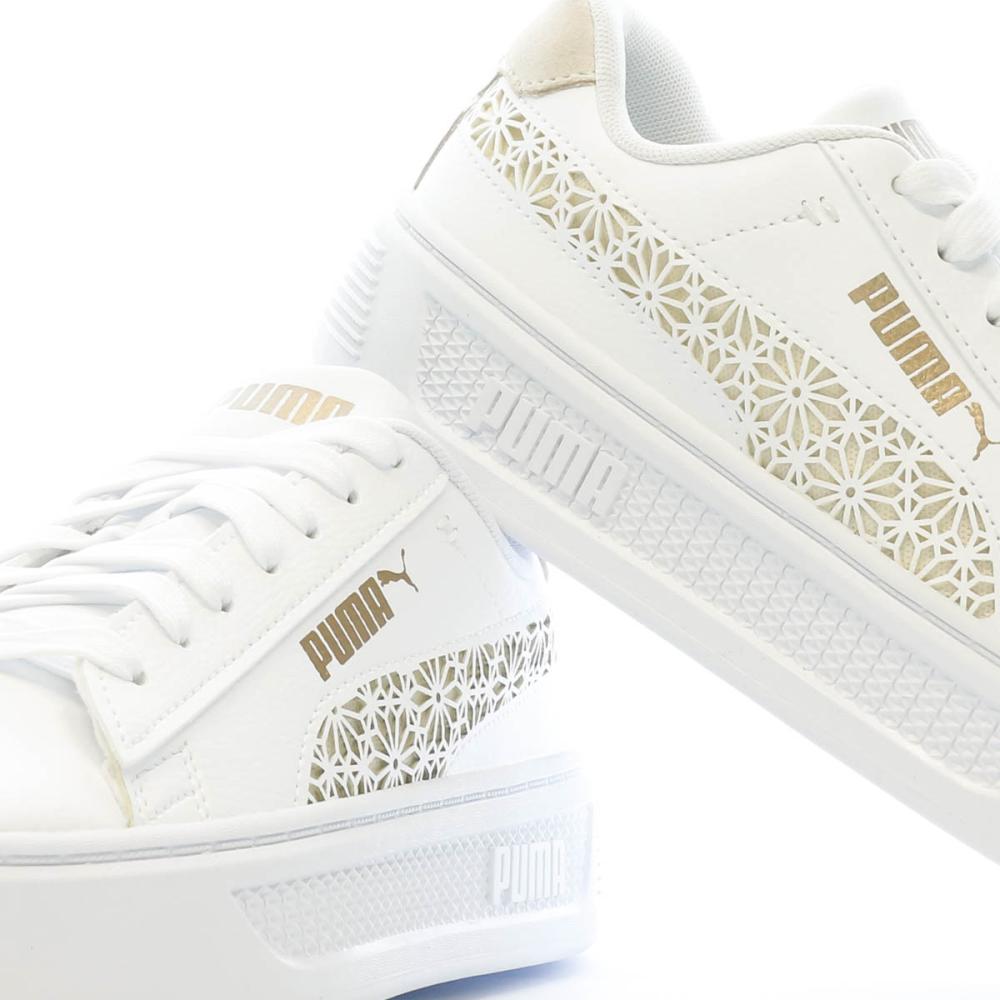 Baskets Blanche/Beige Femme Puma Smash Platform V3 vue 7