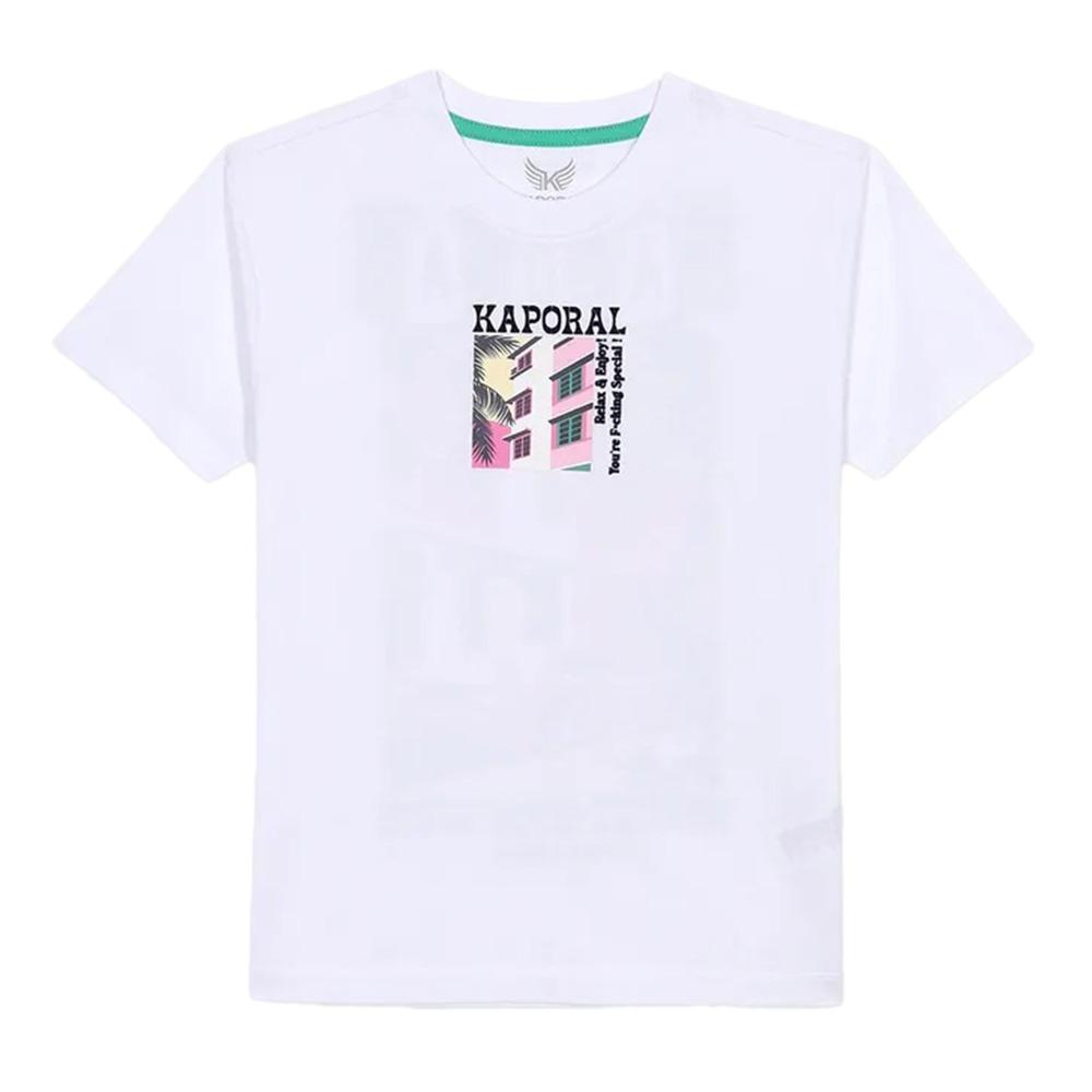 T-Shirt Blanc Garçon Kaporal Ostyn pas cher