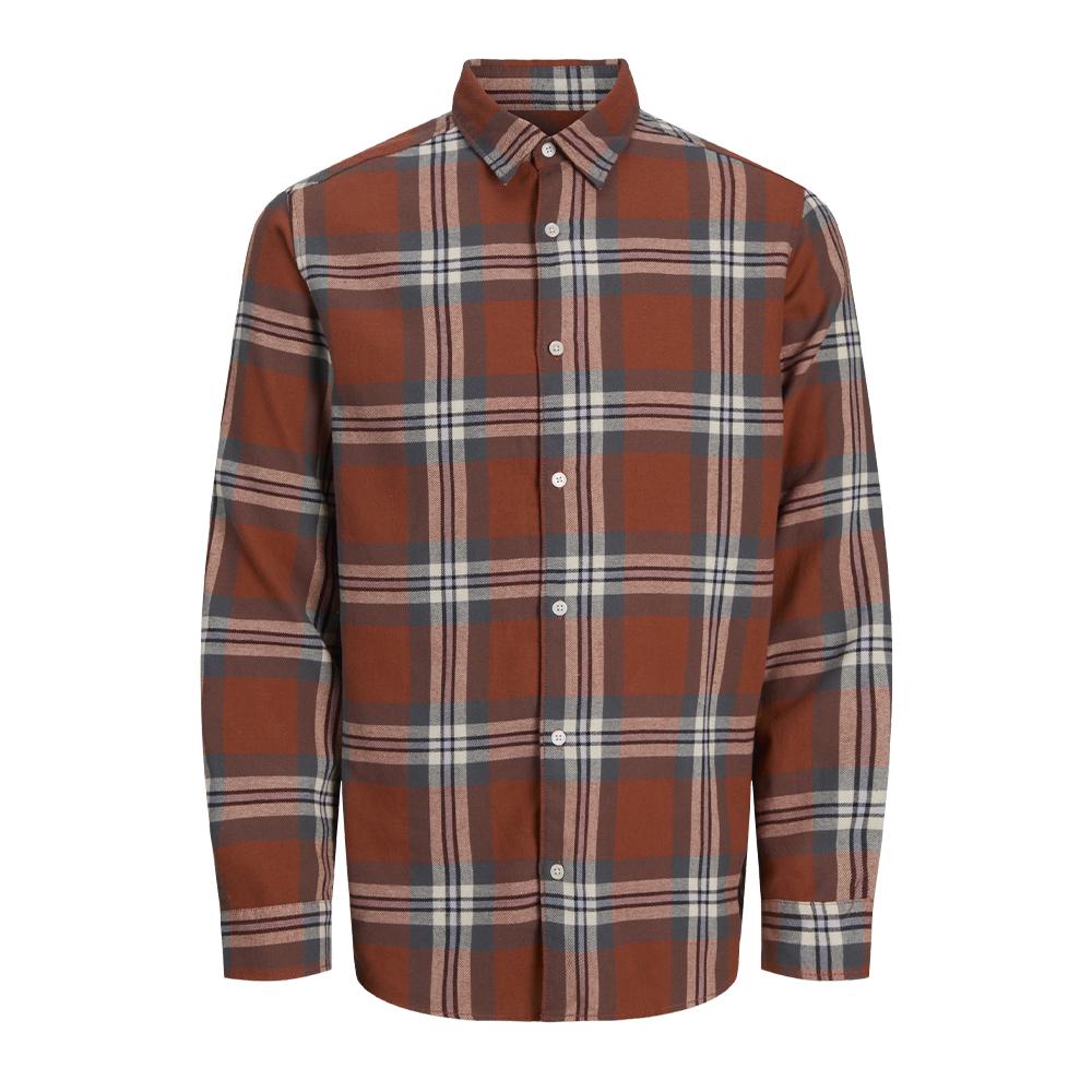 Chemise Terracotta/Bleu Homme Jack & Jones Shua pas cher