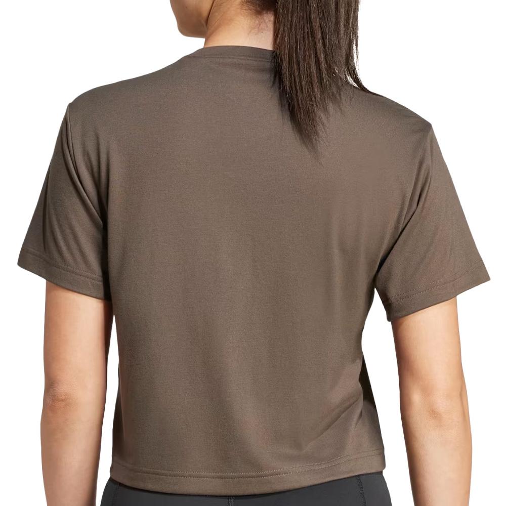 Camiseta Adidas Essentials caqui, mujer ver 2