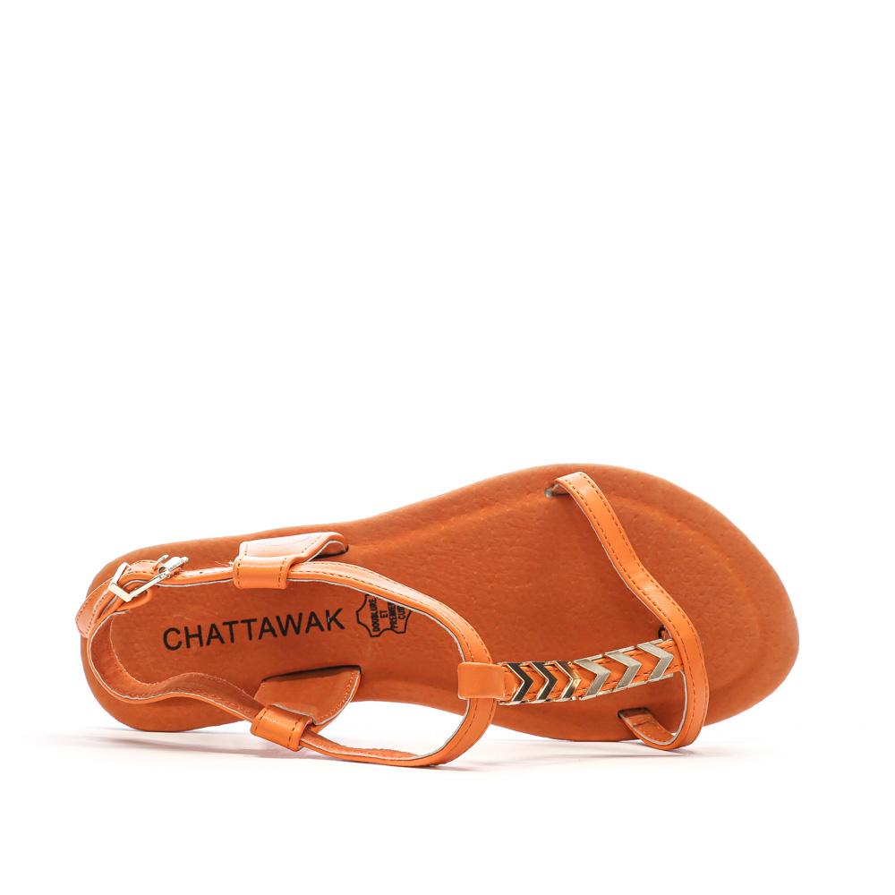 Sandales Orange Femme Chattawak RAMA vue 4