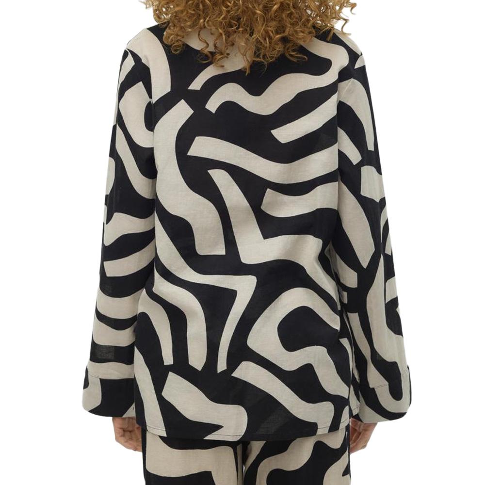 Chemise Noire/Beige Femme Vero Moda Magnete vue 2