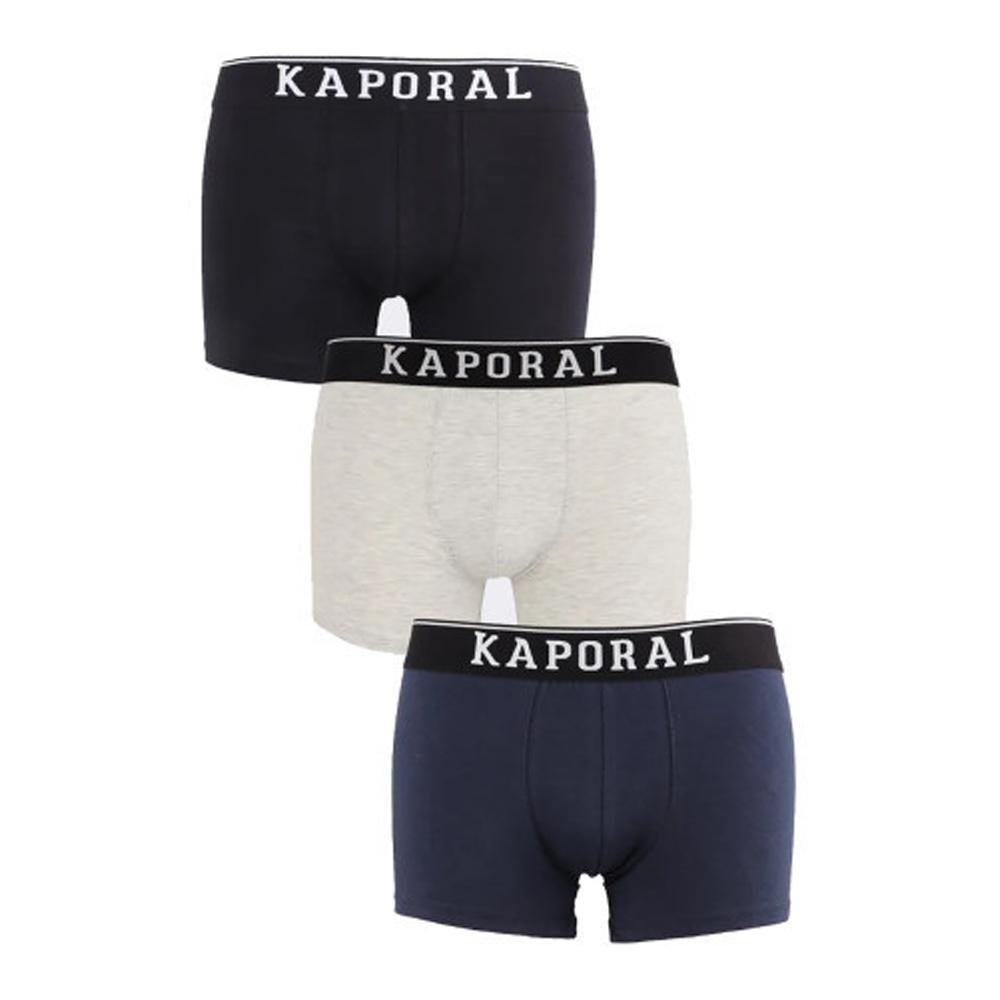 Lot x3 Boxers Noir/Gris/Marine homme Kaporal QUADMH pas cher