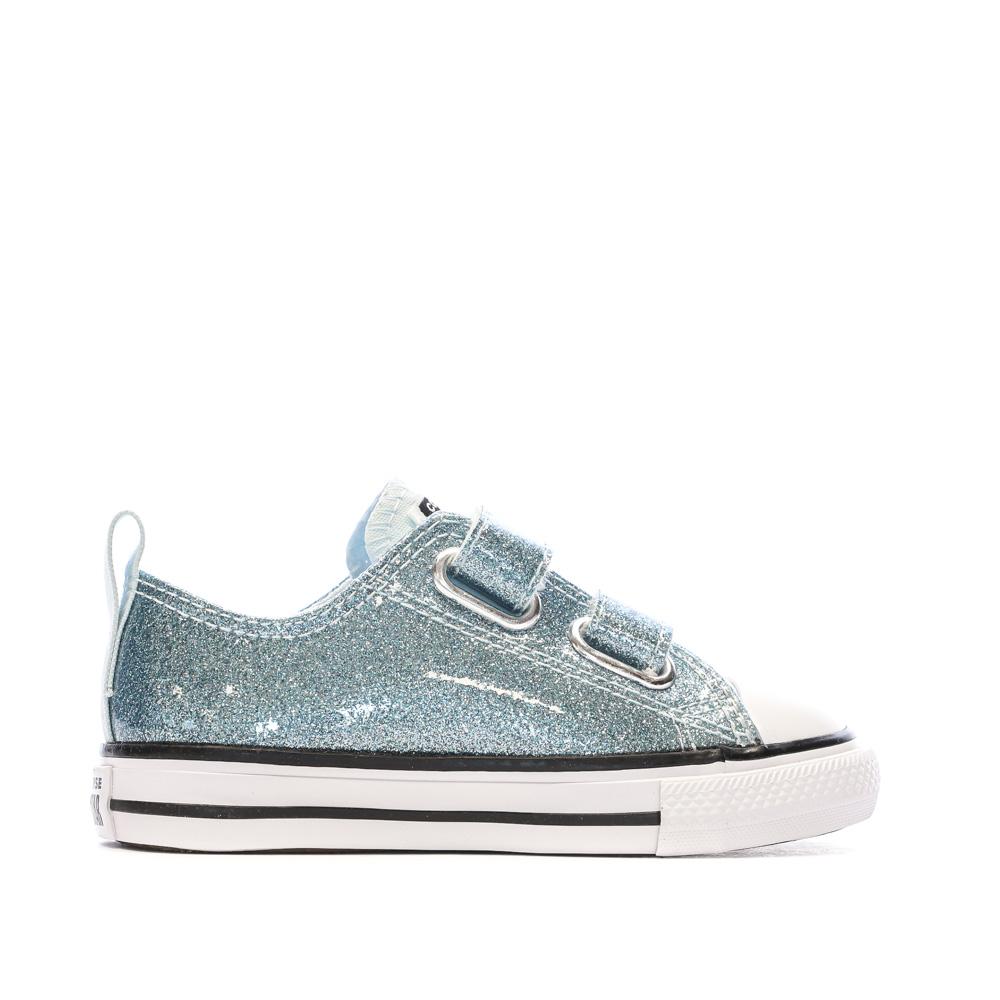 Baskets Bleu Fille Converse Chuck Taylor All Star Glitter vue 2