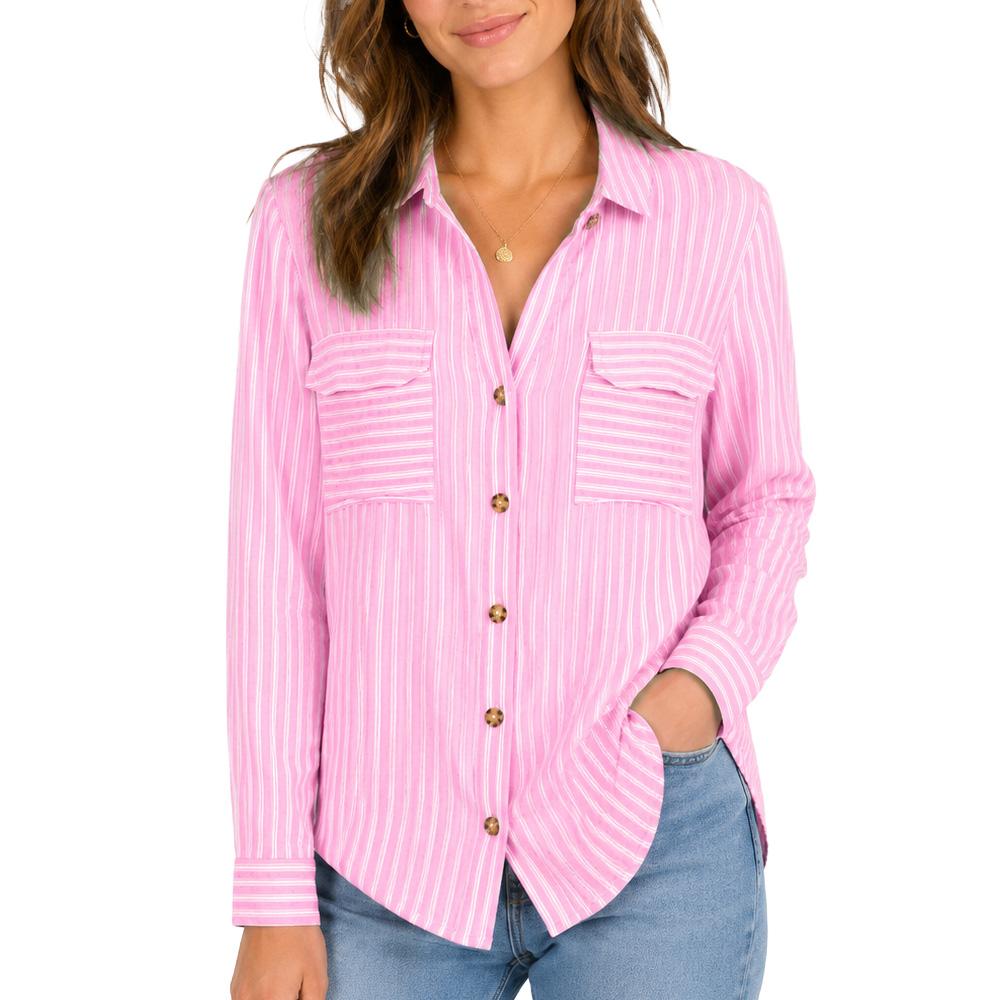 Chemise Rose/Blanc Femme Vero Moda Bumpy pas cher
