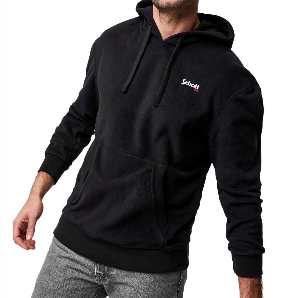 Sweat à capuche Noir Homme Schott Micro Polar pas cher