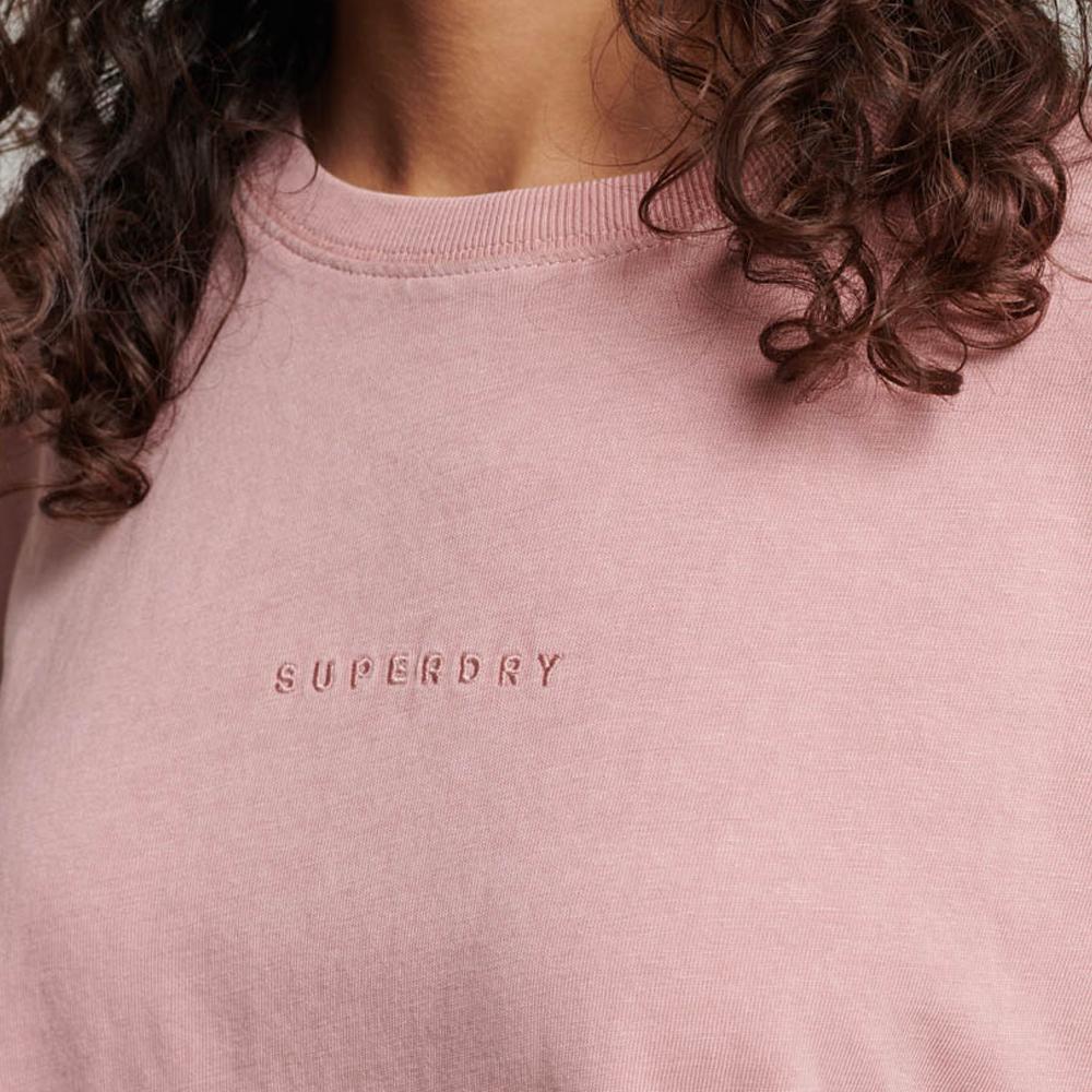 T-shirt Rose Femme Superdry Micro Logo vue 2