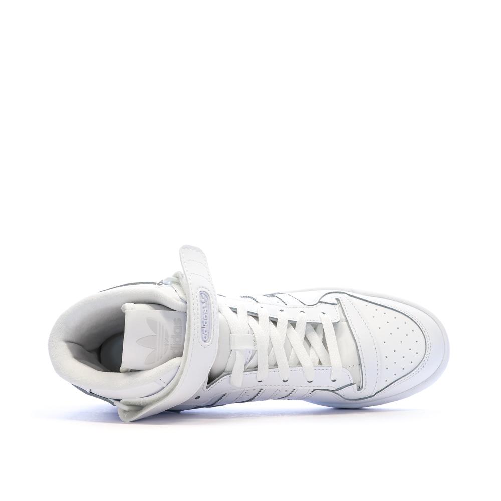 Baskets Blanches Homme Adidas Forum Mid vue 4
