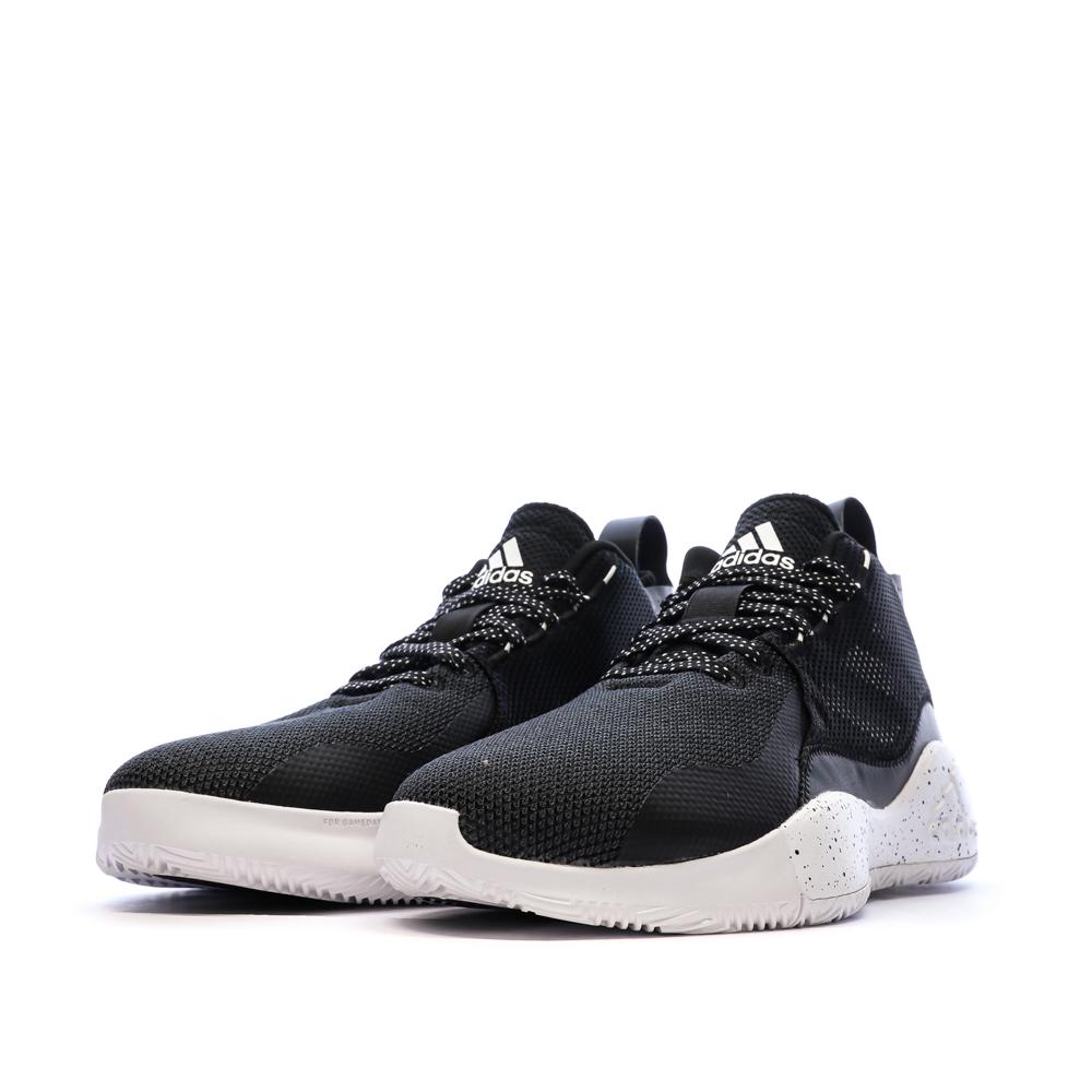 Chaussures de basketball Noires Homme Adidas Rose vue 6
