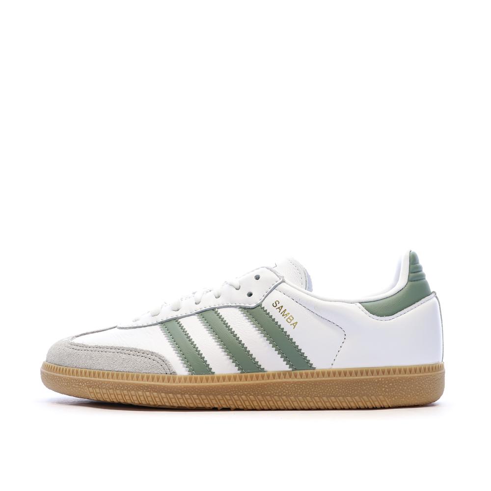 Samba OG Baskets Blanc/Vert Mixte Adidas pas cher
