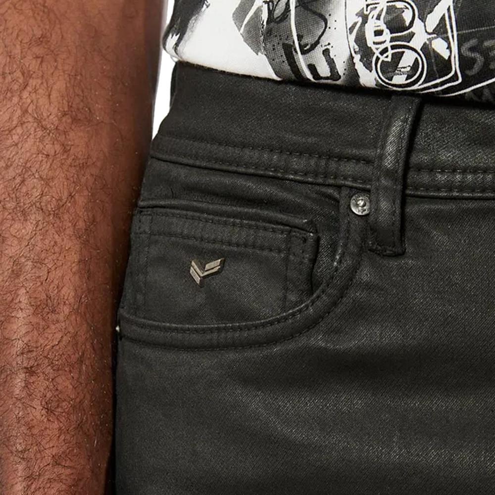 Jean noir enduit homme outlet