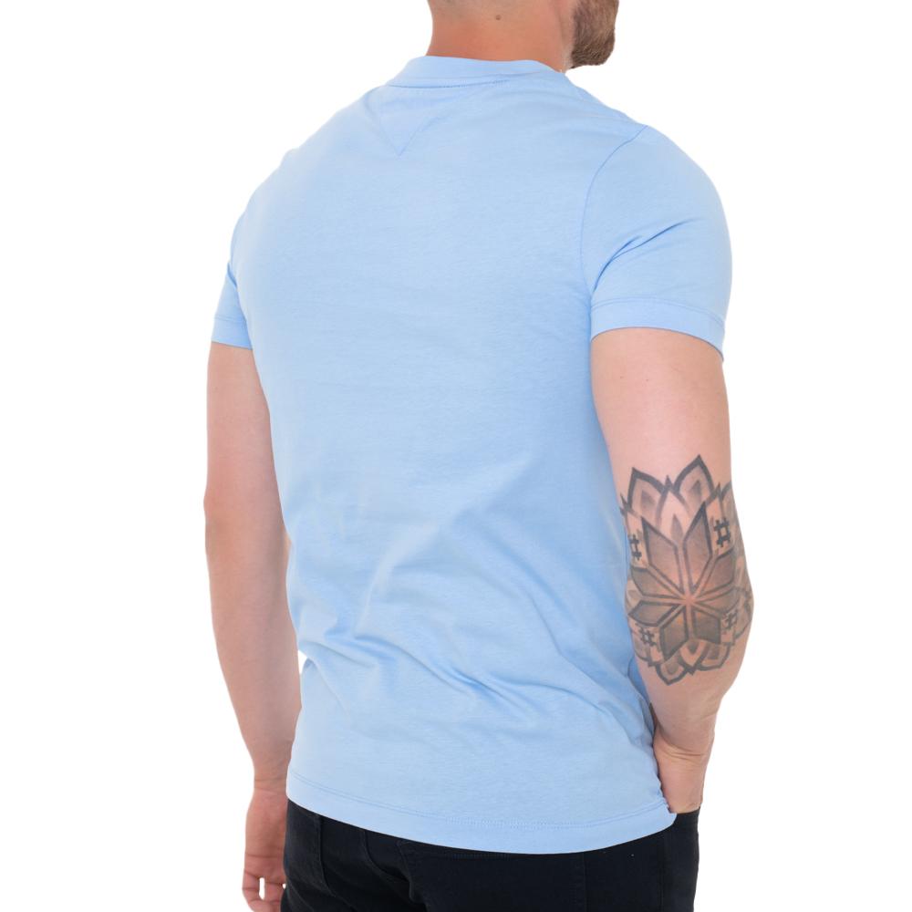 T-shirt Bleu Ciel Homme Tommy Hilfiger Chest vue 2