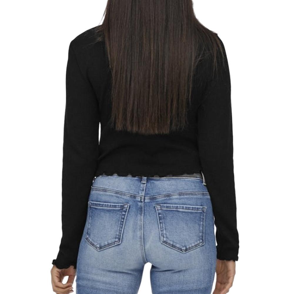 T-Shirt Manches Longues Noir Femme Only Kitty vue 2