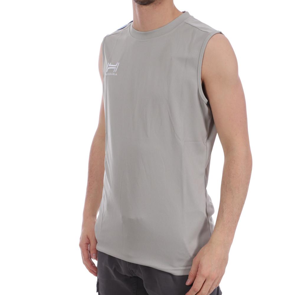 Débardeur Gris aux Bandes Bleues Homme Hungaria Training Pro Sleveless pas cher