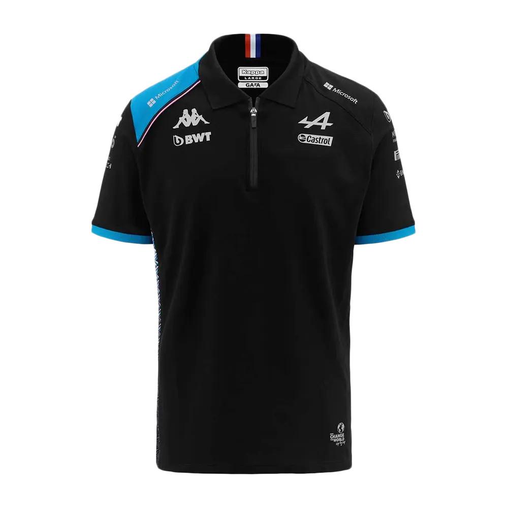 Polo Noir/Bleu Homme Kappa Acrem Alpine F1 pas cher