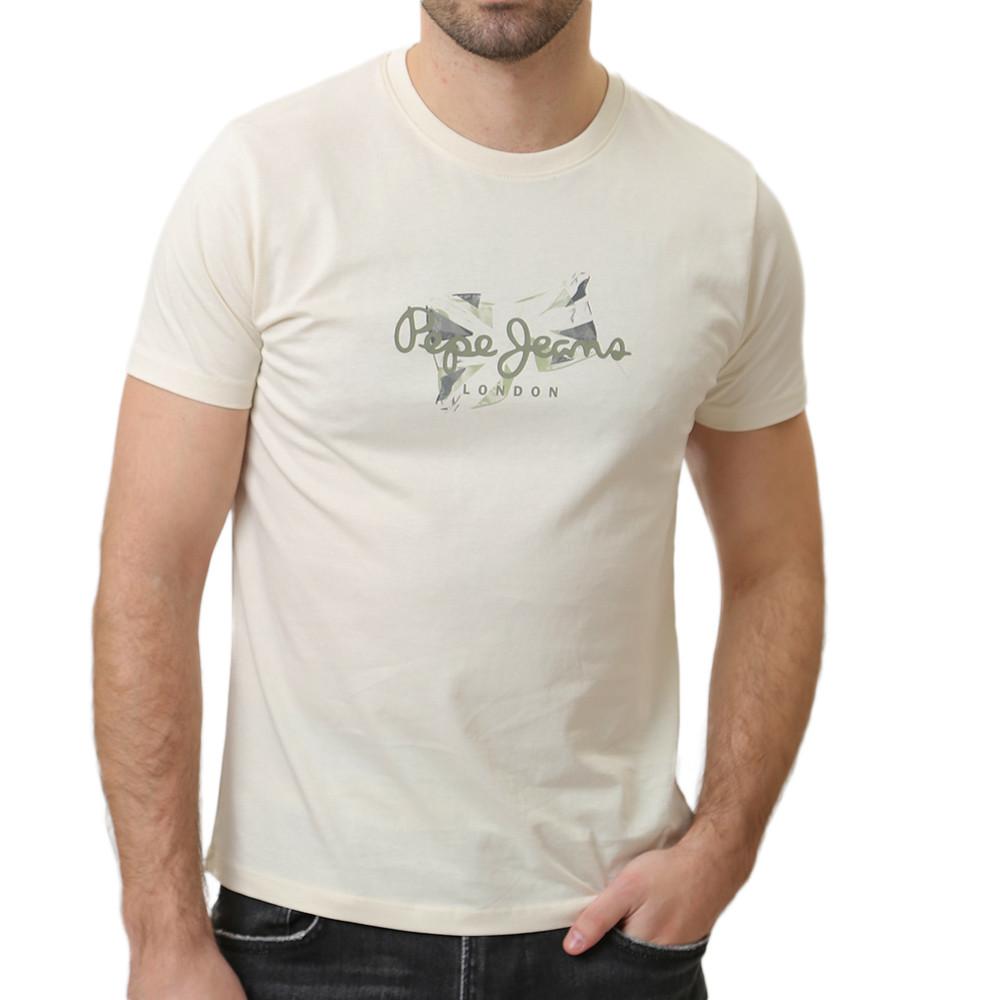 T-shirt Écru Homme Pepe jeansCount pas cher