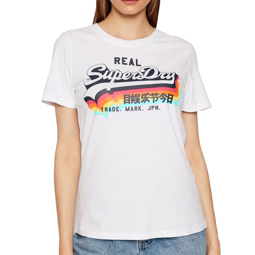 T-shirt Blanc Femme Superdry Vl Ns pas cher