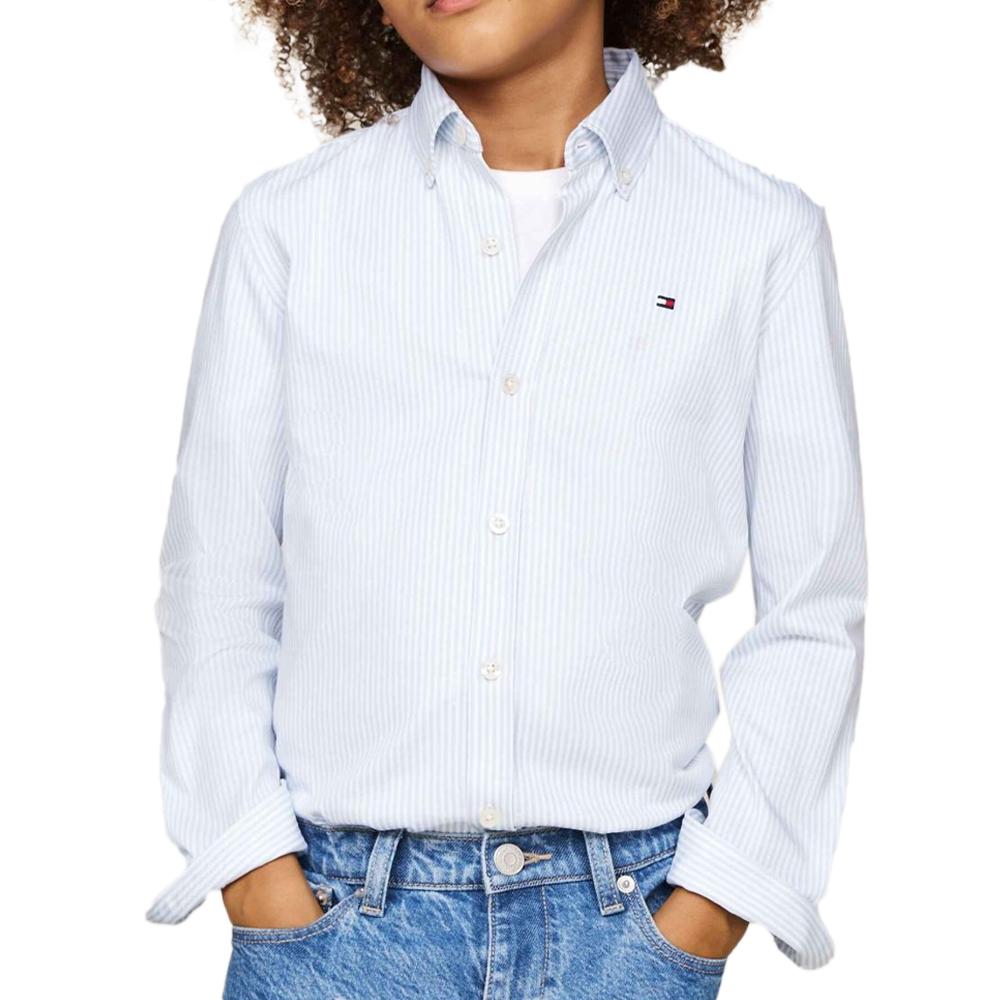 Chemise Blanche/Bleu Garçon Tommy Hilfiger Allover pas cher