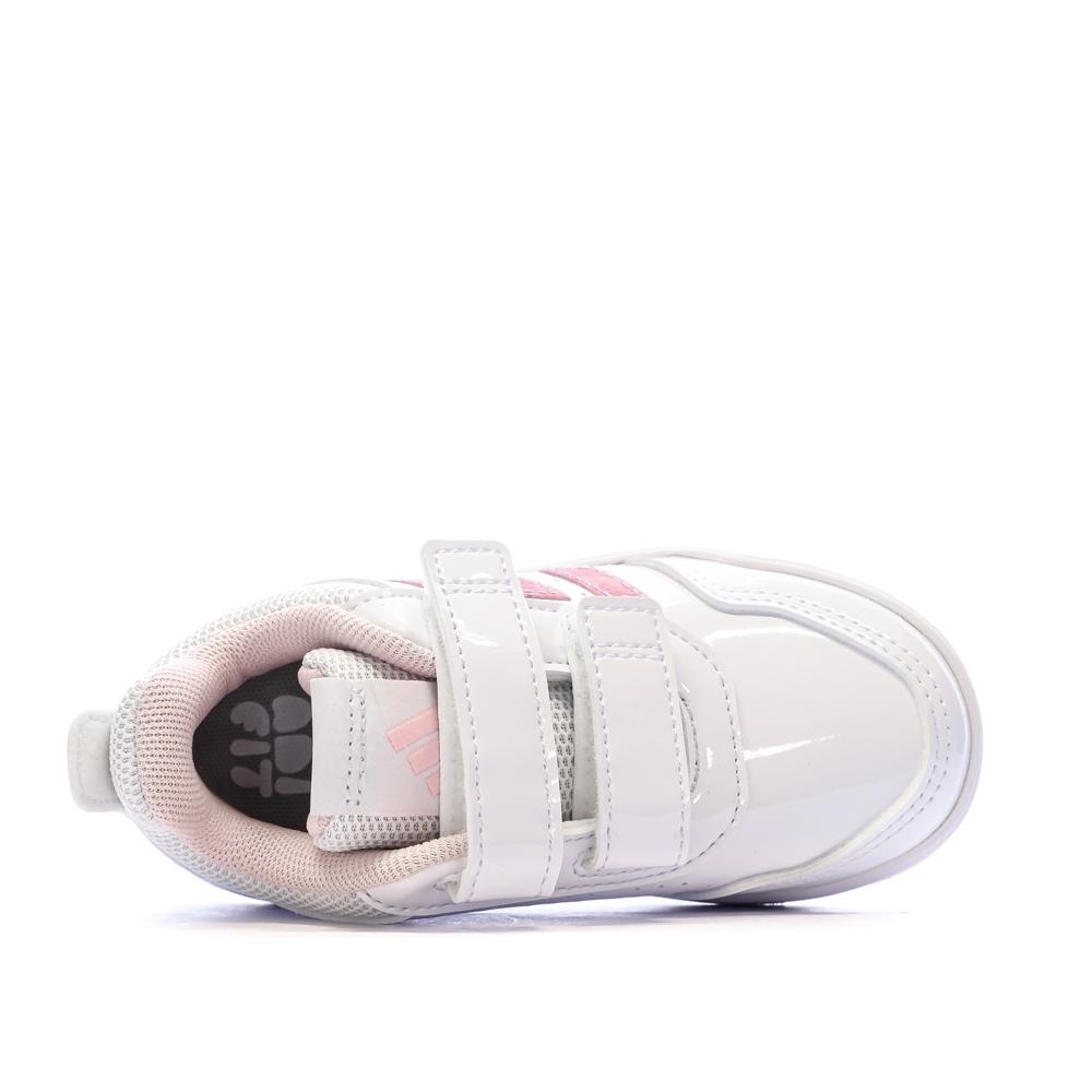 Baskets Blanc/Rose Fille Adidas Tensaur vue 4