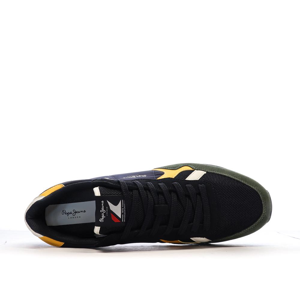 Baskets Marine/Kaki/Jaune Homme Pepe jeans Brit Heritage vue 4